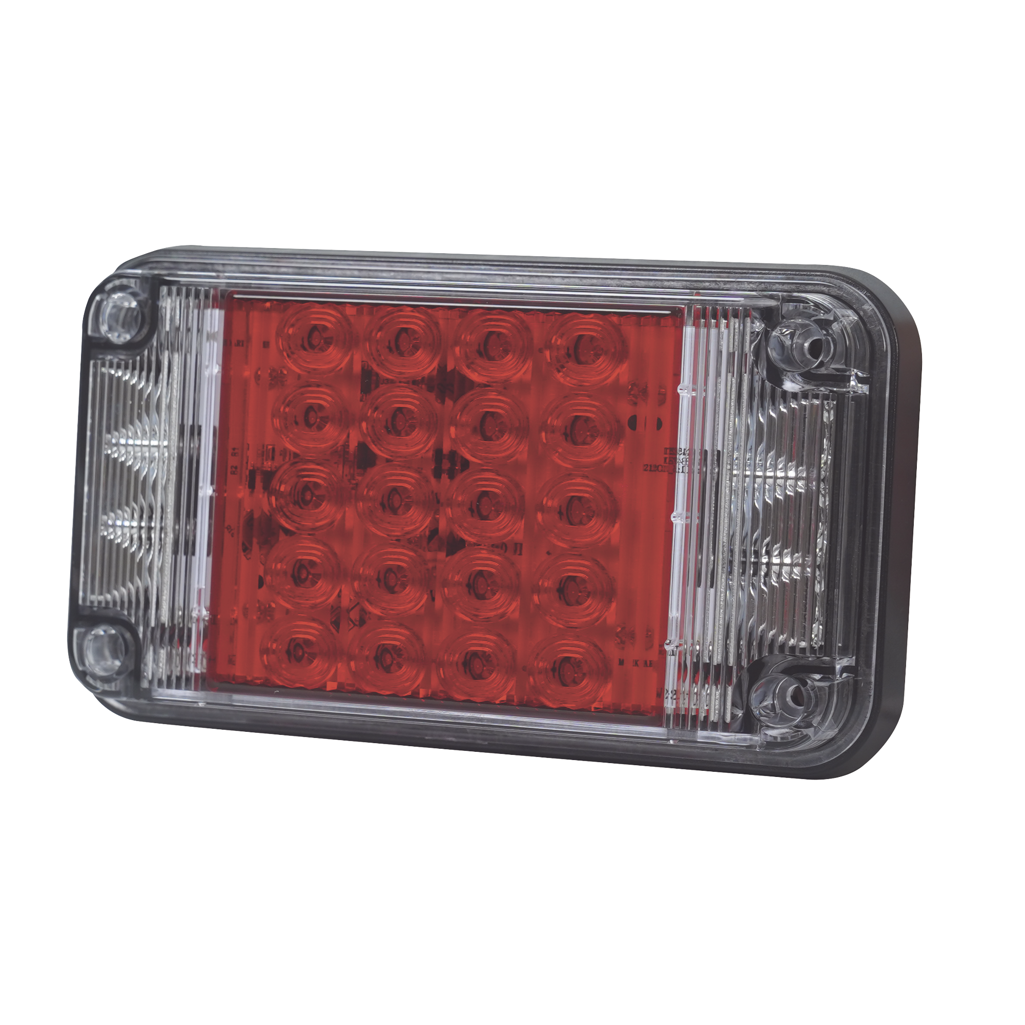 XLTE2345R|Luz de Advertencia de 7X4", Color Rojo, Con Luces de Trabajo, Ideal para Ambulancias